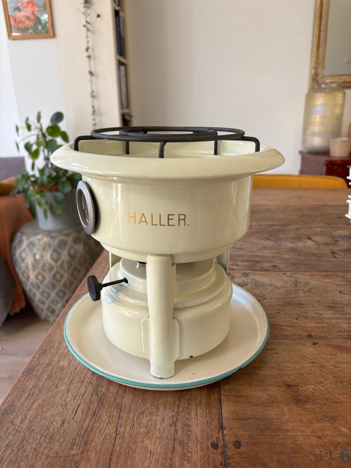 Vintage Haller petroleumkachel - Crème, Antiek en Kunst, Ophalen