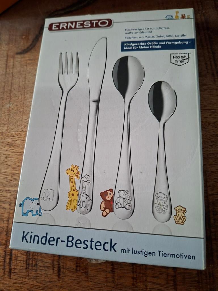 Kinderbestek nieuwe  Dieren tema, Nieuw, Ophalen of Verzenden, Rvs of Chroom, Vaatwasserbestendig