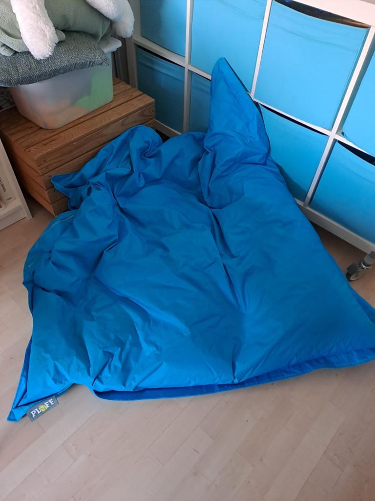 PLOFF zitzak blauw, Huis en Inrichting, Zitzakken, Ophalen, Gebruikt, Blauw, Zitzak