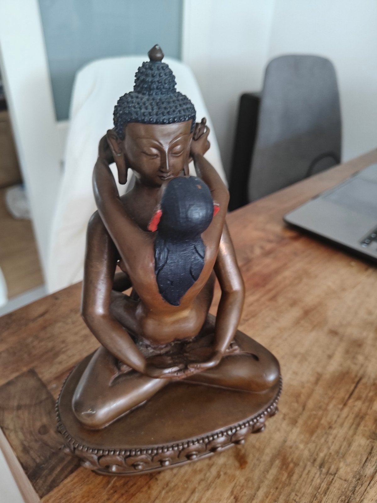 Boeddha - yab yum - Bronskleurig, Ophalen of Verzenden, Zo goed als nieuw, Metaal, Bruin
