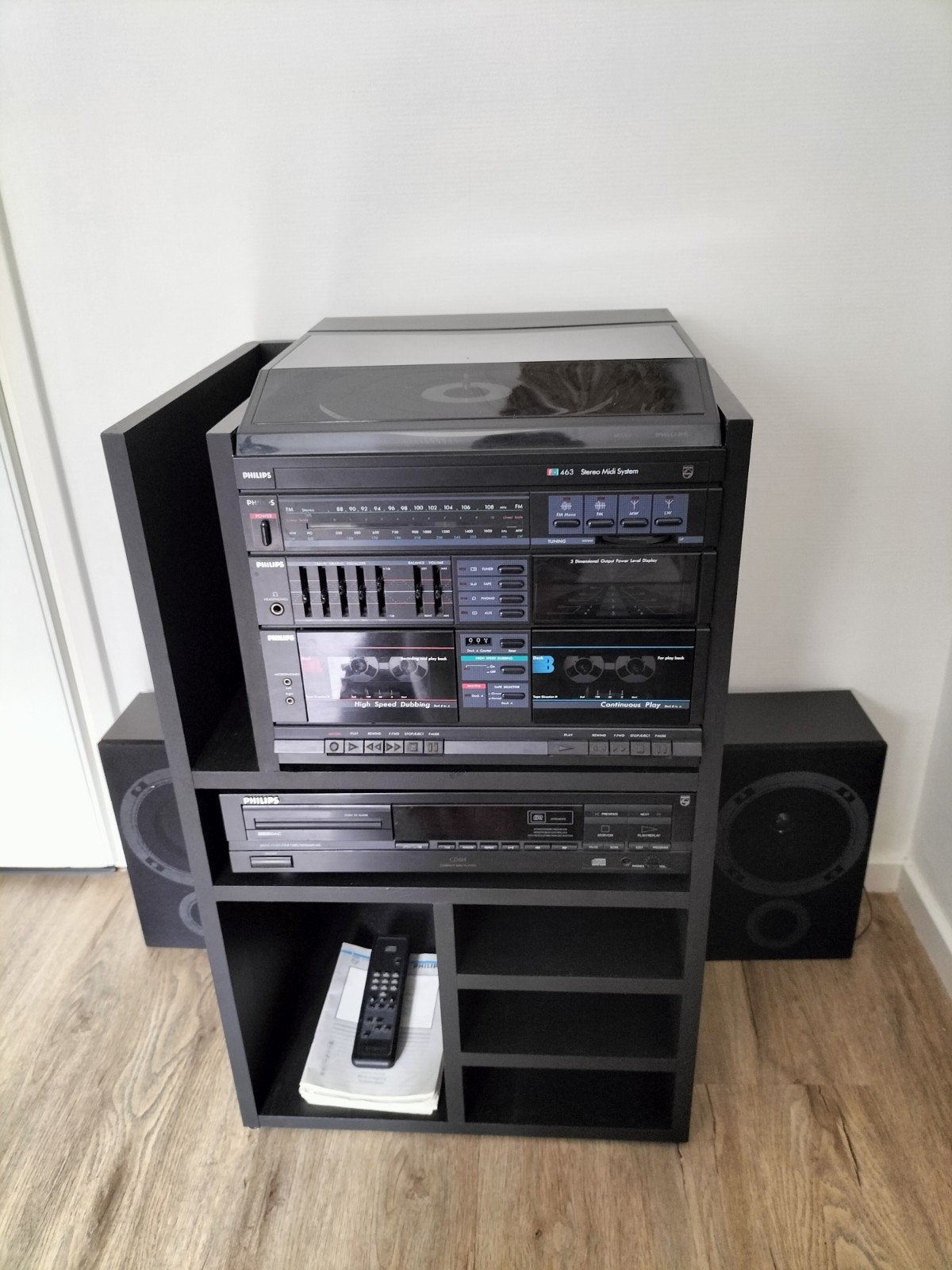 aangeboden stereo in kast met losse cd speler en boxen, Ophalen, Gebruikt, Cassettedeck, Philips
