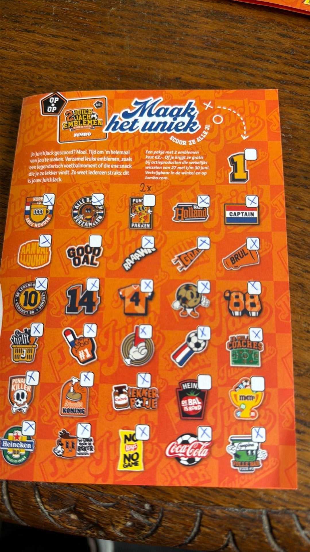Jumbo juich embleem oranje ruilen, Verzamelen, Supermarktacties, Jumbo, Ophalen of Verzenden