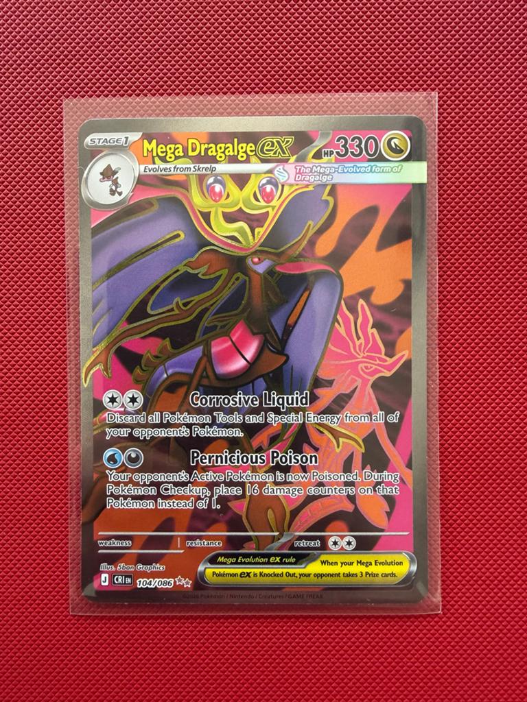 Mega Dragalge EX - Chaos Rising Set - Pokémon Kaart, Hobby en Vrije tijd, Verzamelkaartspellen | Pokémon, Zo goed als nieuw, Losse kaart