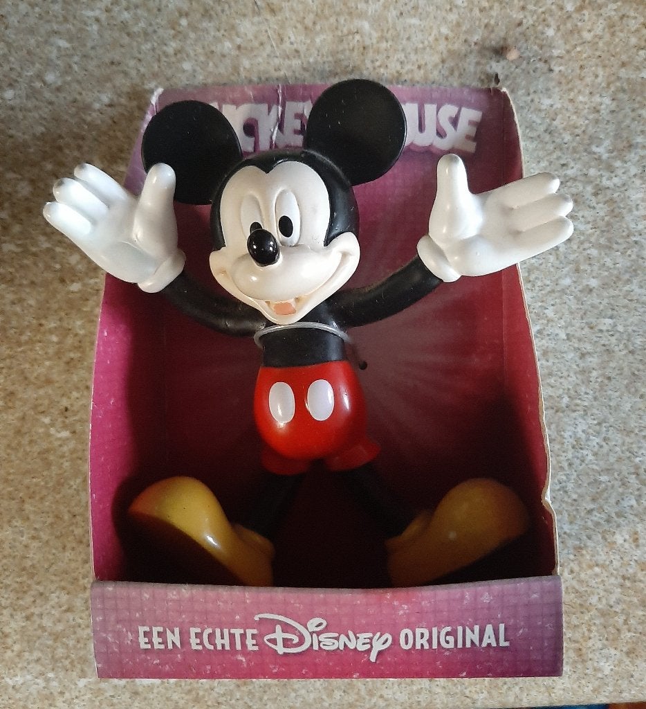 Disney Original Mickey Mouse Figuur - Uitgegeven door AH, Verzamelen, Disney, Ophalen, Mickey Mouse, Zo goed als nieuw, Beeldje of Figuurtje