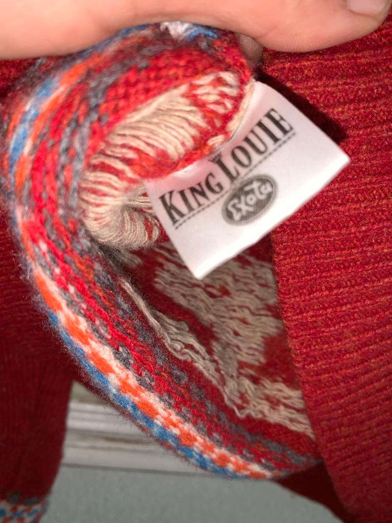 King Louie rood vest met rendierpatroon, maat L, Ophalen of Verzenden, Zo goed als nieuw, Maat 42/44 (L), Rood