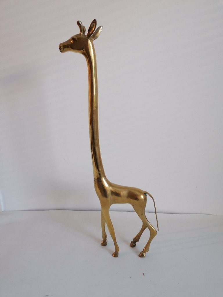 XXL messing giraffe hollywood regency izgst 55x17 cm, Ophalen of Verzenden, Koper