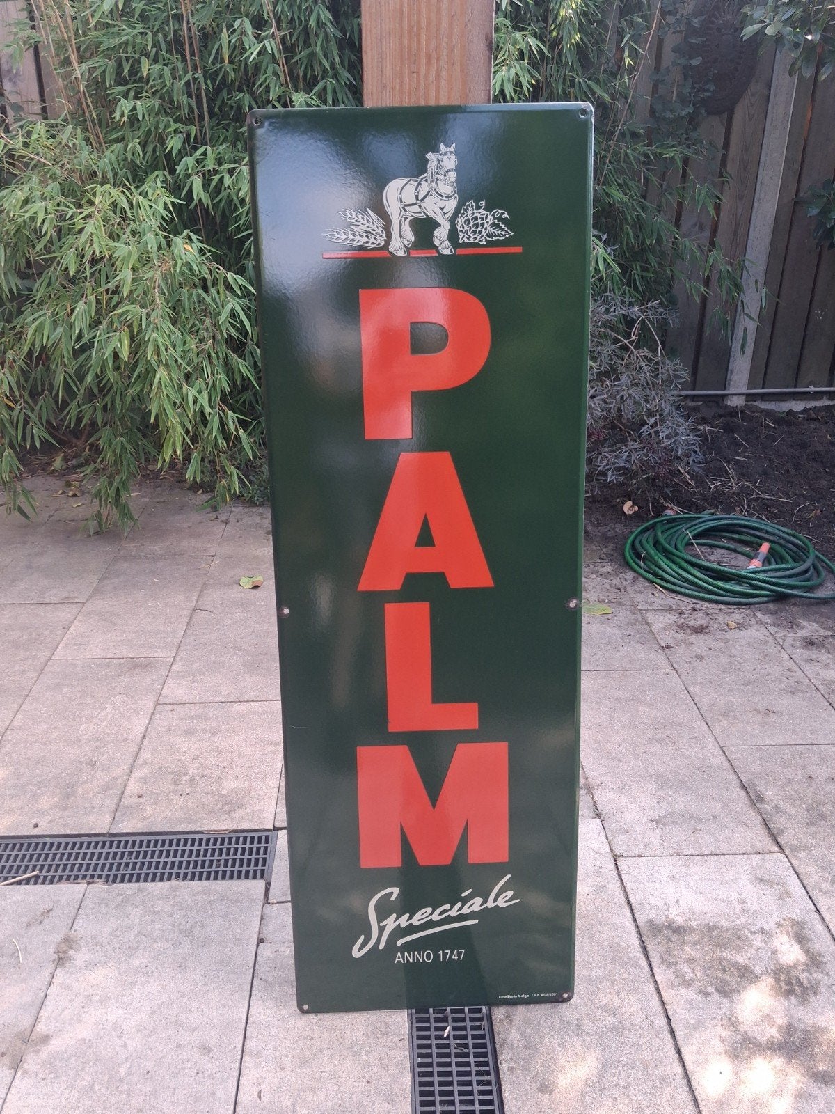 groot Palm bier emaille reclamebord, Verzamelen, Ophalen of Verzenden, Zo goed als nieuw, Reclamebord, Plaat of Schild, Palm