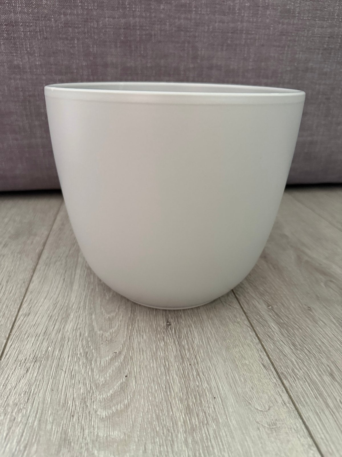 Witte bloempot van kunststof, Tuin en Terras, Bloempotten, Ophalen, Kunststof, Rond, Binnen