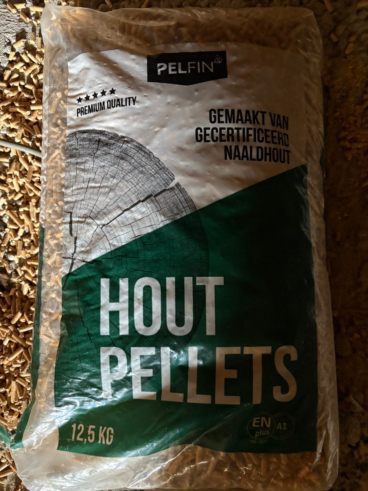 15 zakken Pelfin houtpallets 12,5kg per zak, Minder dan 3 m³, Ophalen
