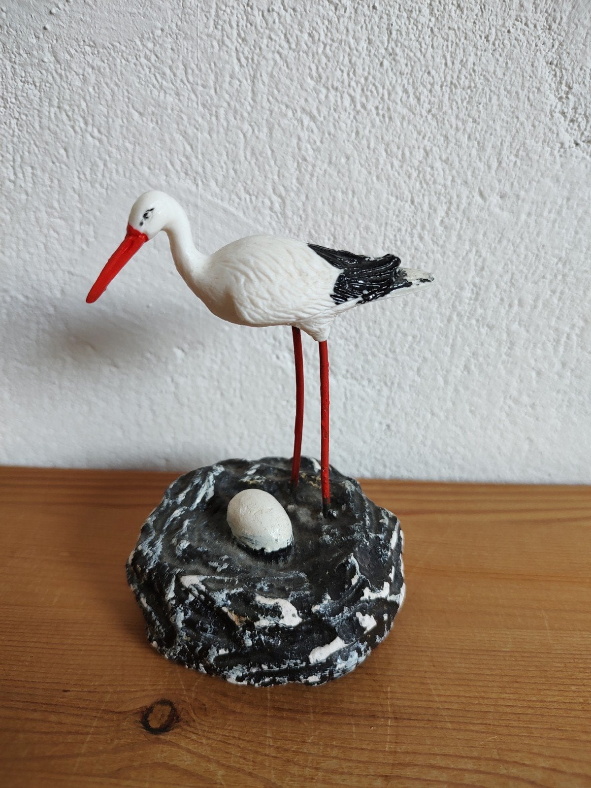 Vintage ooievaar met ei, Ophalen of Verzenden