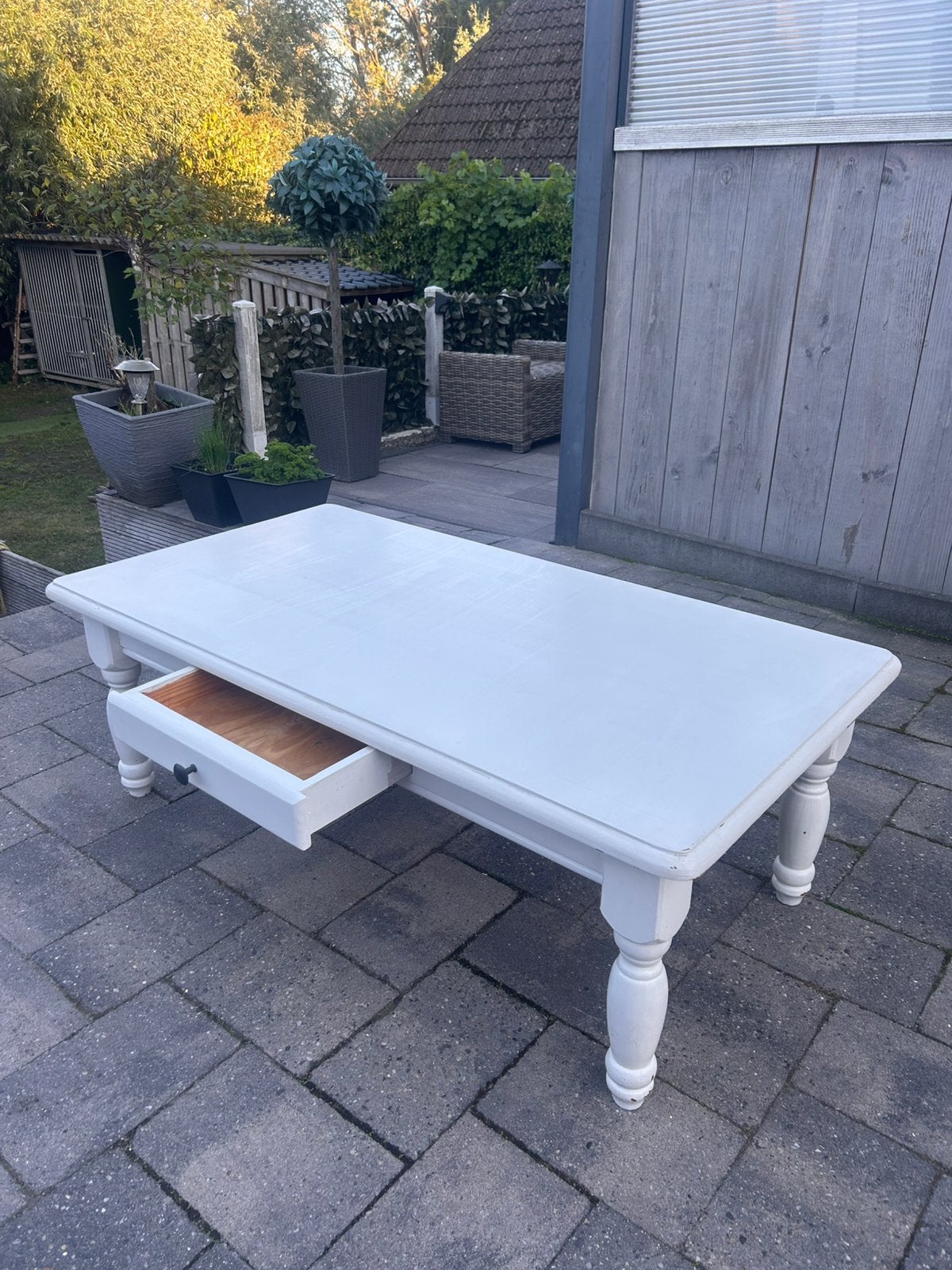 Witte Salontafel, Ophalen, 100 tot 150 cm, Wit, 50 tot 100 cm