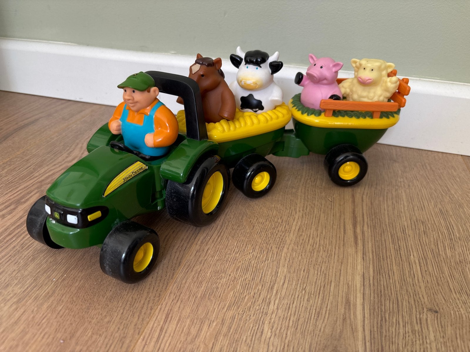 Tomy John Deere tractor met diertjes en geluid, Ophalen, Gebruikt, Overige typen, Met geluid
