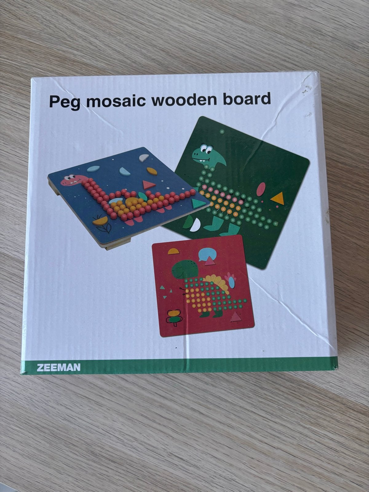 Peg mosaic wooden board - Zeeman (doos beschadigd), Ophalen of Verzenden, Gebruikt, Knutselen