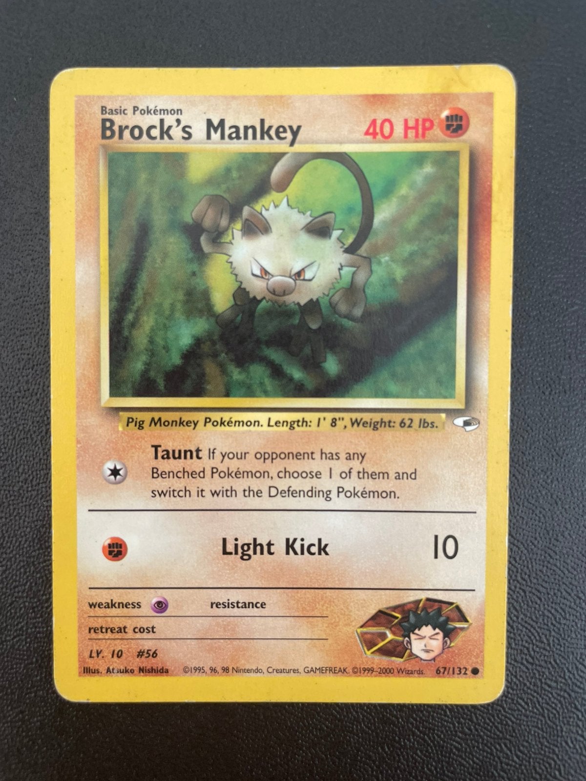 Brock’s Mankey 67/132 Gym Heroes, Ophalen of Verzenden, Zo goed als nieuw