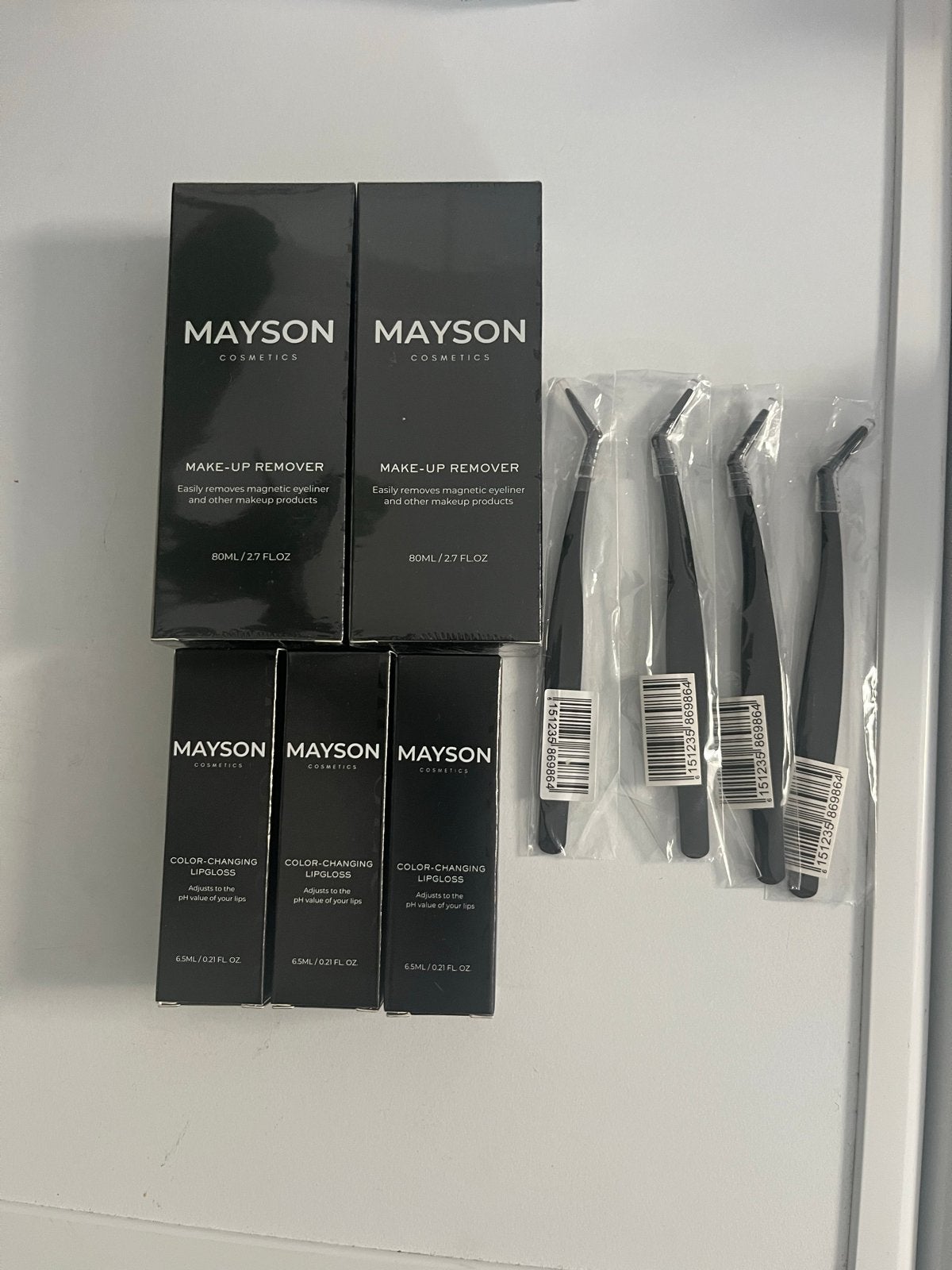 Make-up Remover Set- Tweezers- Lipgloss- Mayson., Ogen, Zwart, Nieuw, Ophalen of Verzenden
