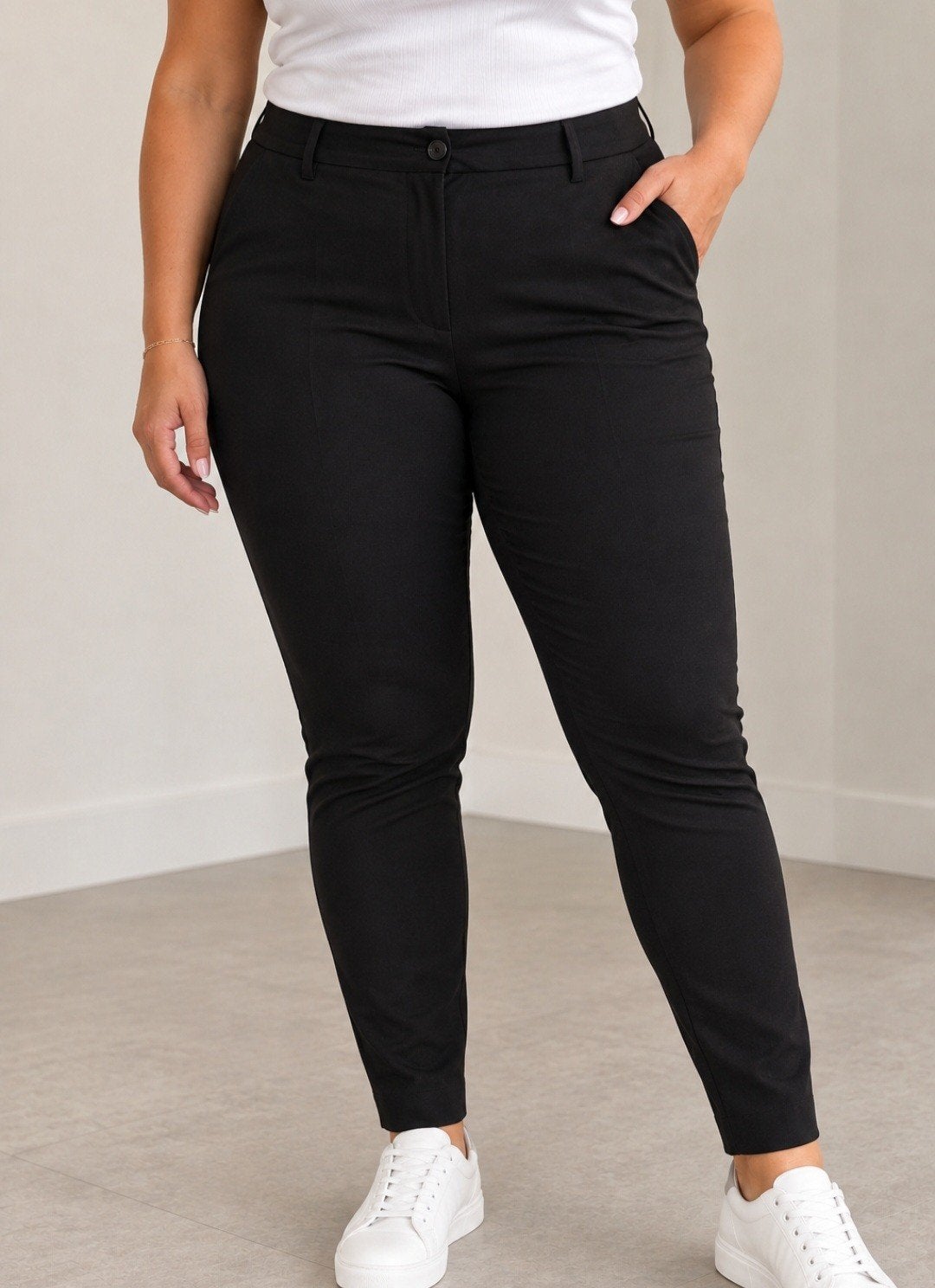 Zwarte travel stof broek 3XL &co woman, Zwart, Maat 46/48 (XL) of groter, &Co Woman, Ophalen of Verzenden
