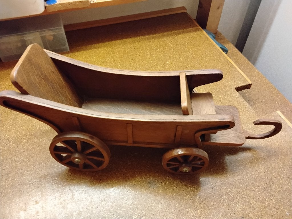Te koop - Houten karretje - houtsnijwerk, Ophalen, Gebruikt, Overige typen