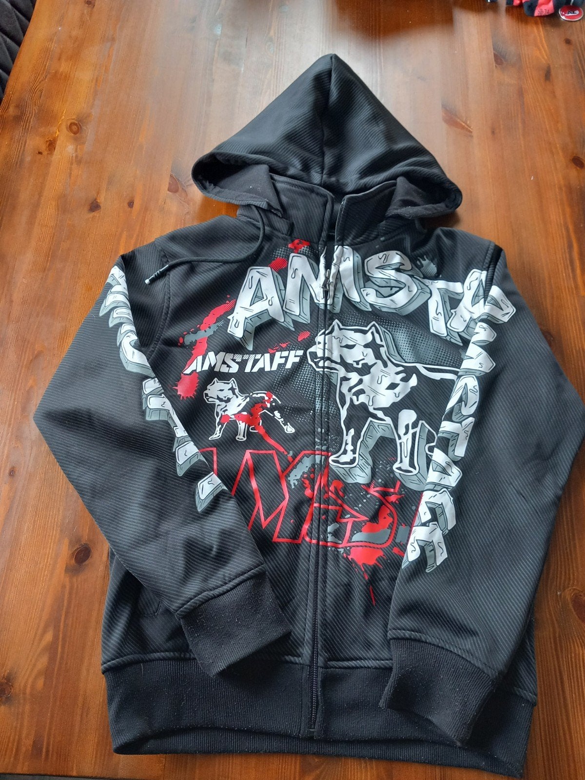 Amstaff Hoodie Zwart met Opdruk - Maat S, Ophalen of Verzenden, Zo goed als nieuw, Amstaff