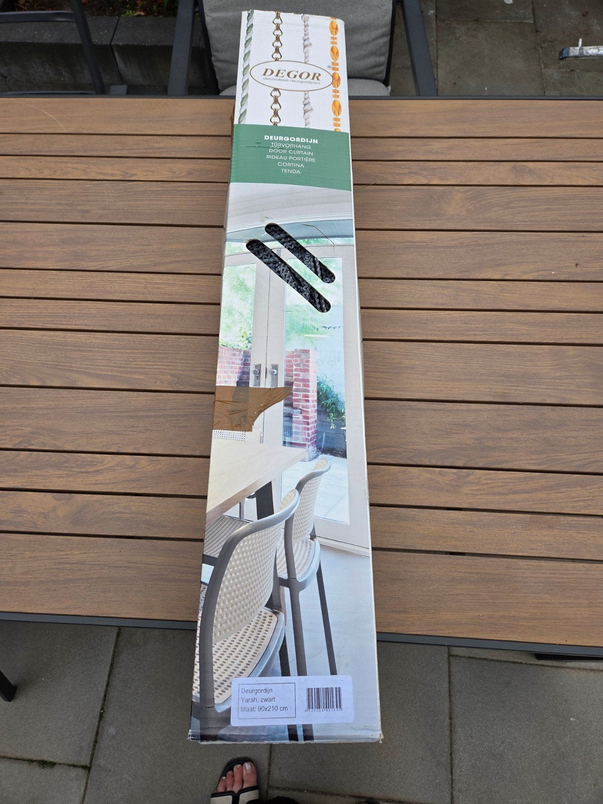 MOET NU WEG! DEGOR Deurgordijn Yarah Zwart 90x210 cm, Ophalen, Overige merken, Zwart, Vliegengordijn