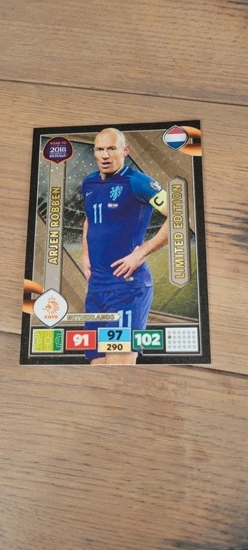 panini Road to 2018 Russia - Arjen Robben , limited edition!, Ophalen of Verzenden, Zo goed als nieuw, Buitenlandse clubs, Poster, Plaatje of Sticker