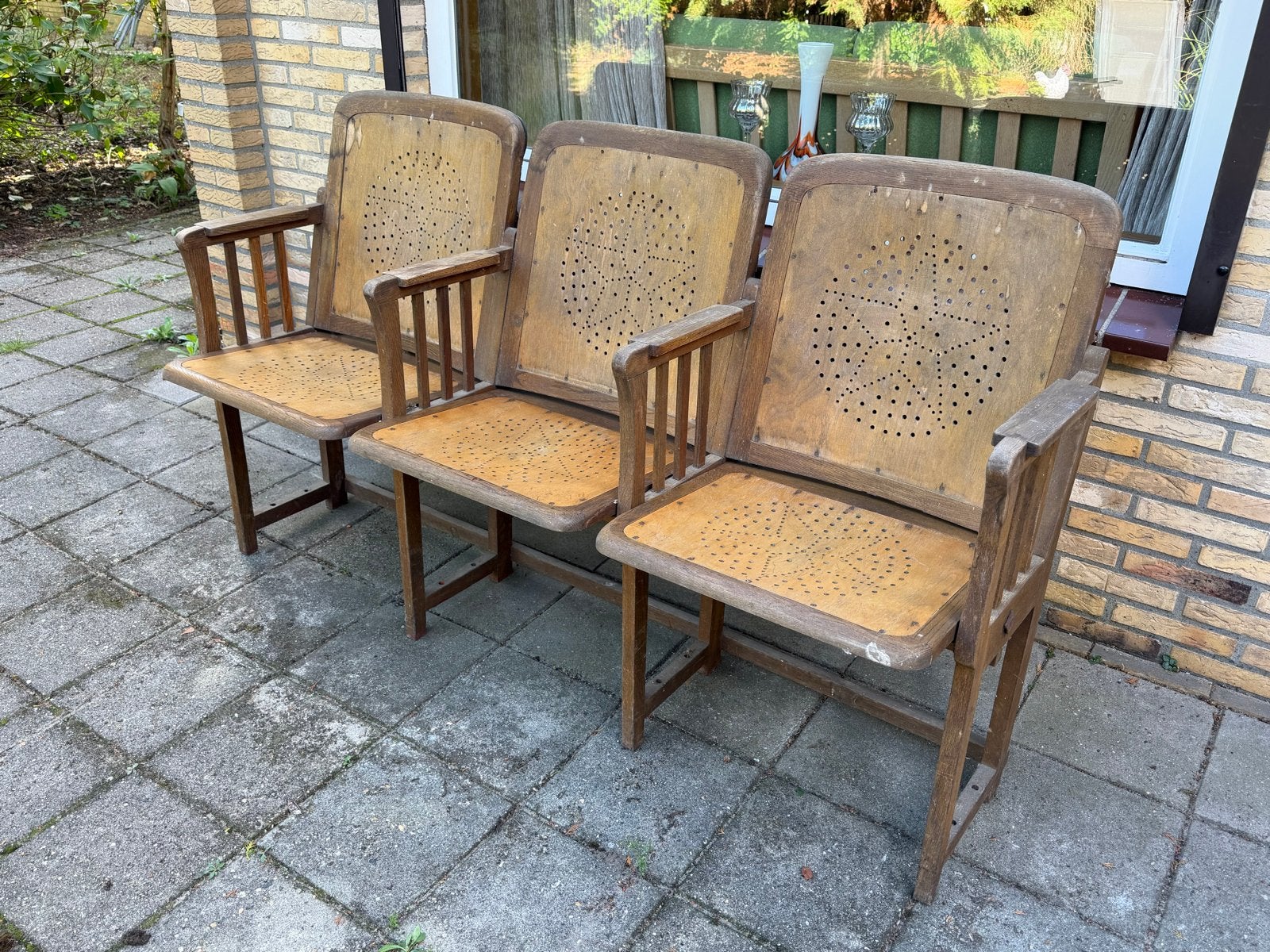 Vintage bioscoopstoelen - 3-zits bank, Ophalen