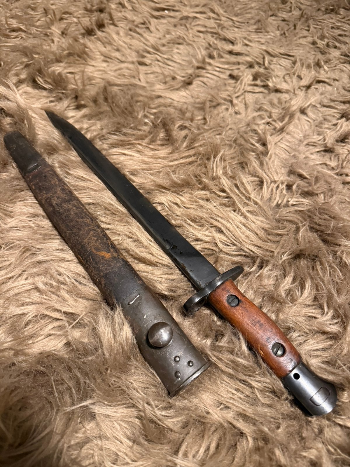 Originele WO2 Brits-Indiase No. 1 Mk II Bajonet – Met Schede, Ophalen of Verzenden, Engeland, Mes of Dolk