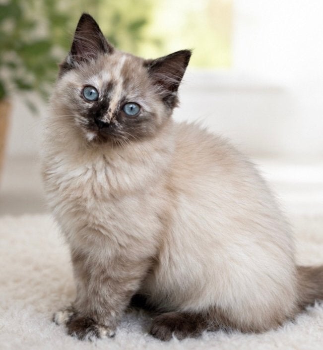 Mink tortie ragdoll kitten (poesje), Poes, Gechipt, 0 tot 2 jaar