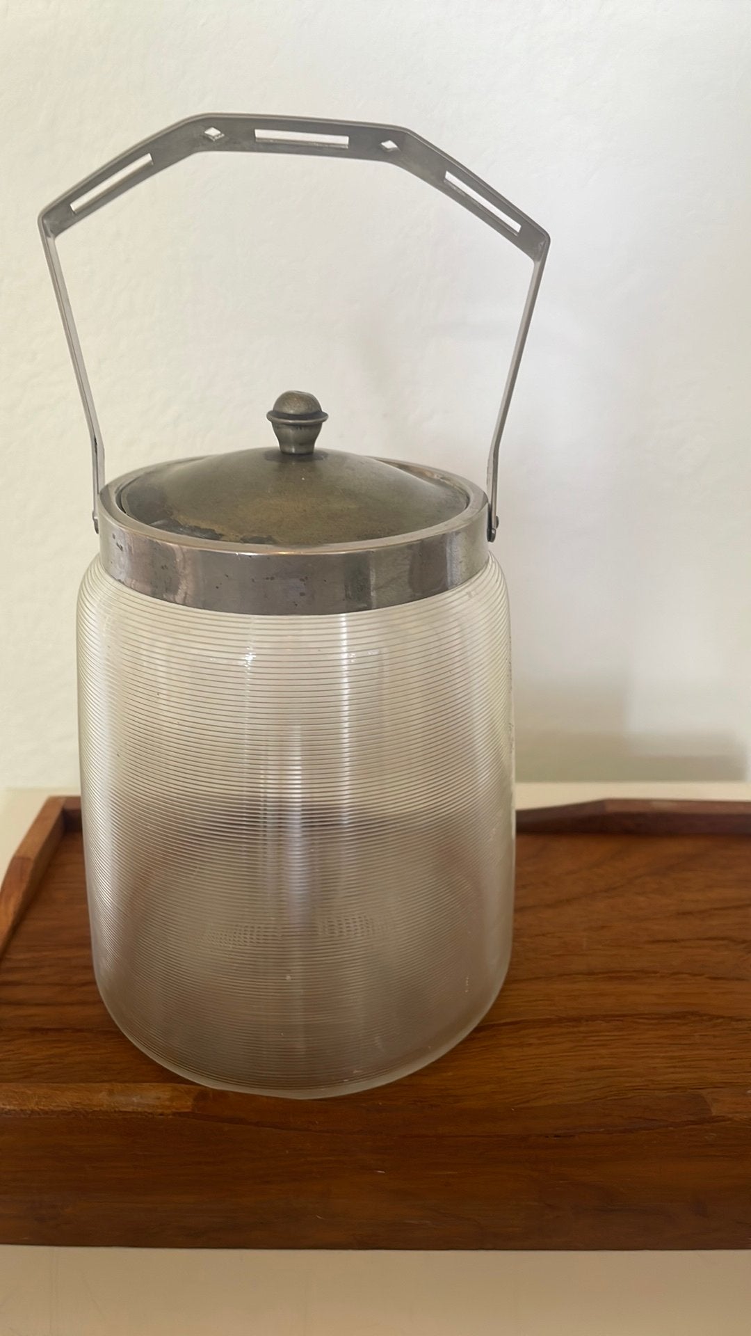 Antieke Art Deco koekpot  van Fries draadglas - jaren 30, Huis en Inrichting, Ophalen of Verzenden, Zo goed als nieuw