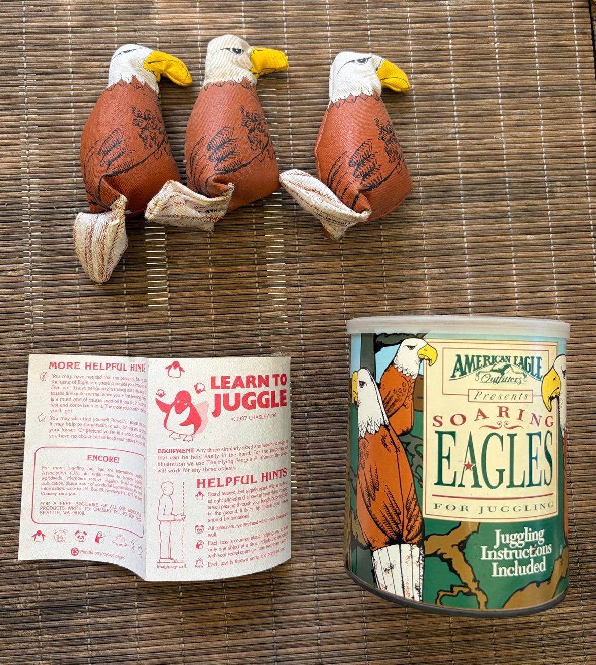 Vintage American Eagle Soaring Eagles Jongleerset, Ophalen, Gebruikt, Jongen of Meisje