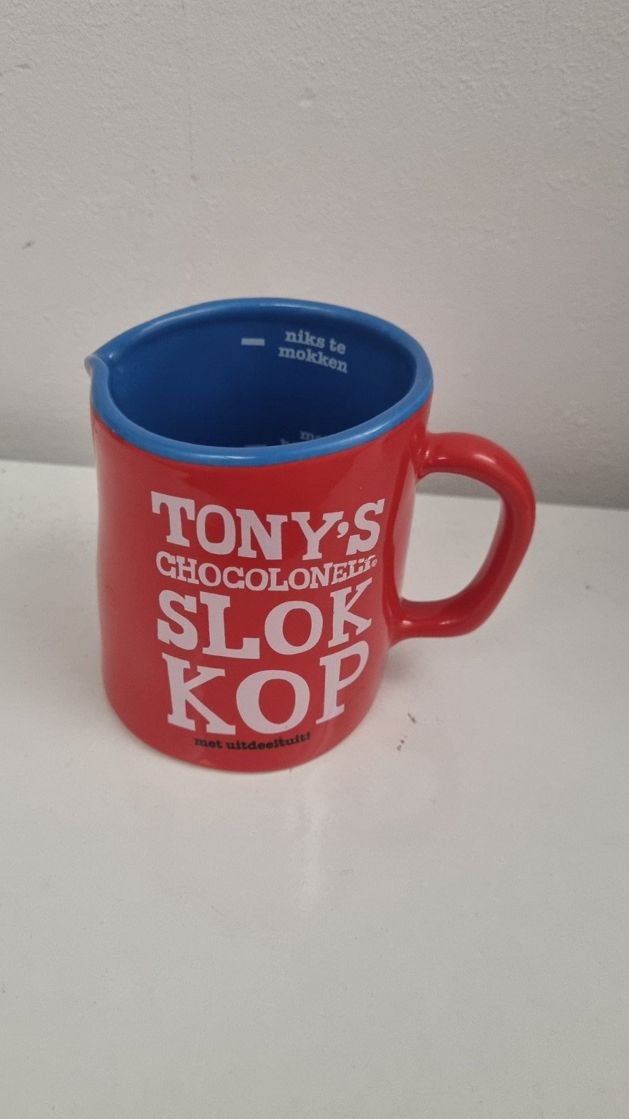 Tony's Chocolonely Slok Kop met uitdeeltuit, Overige typen, Ophalen of Verzenden, Zo goed als nieuw, Steen/keramiek