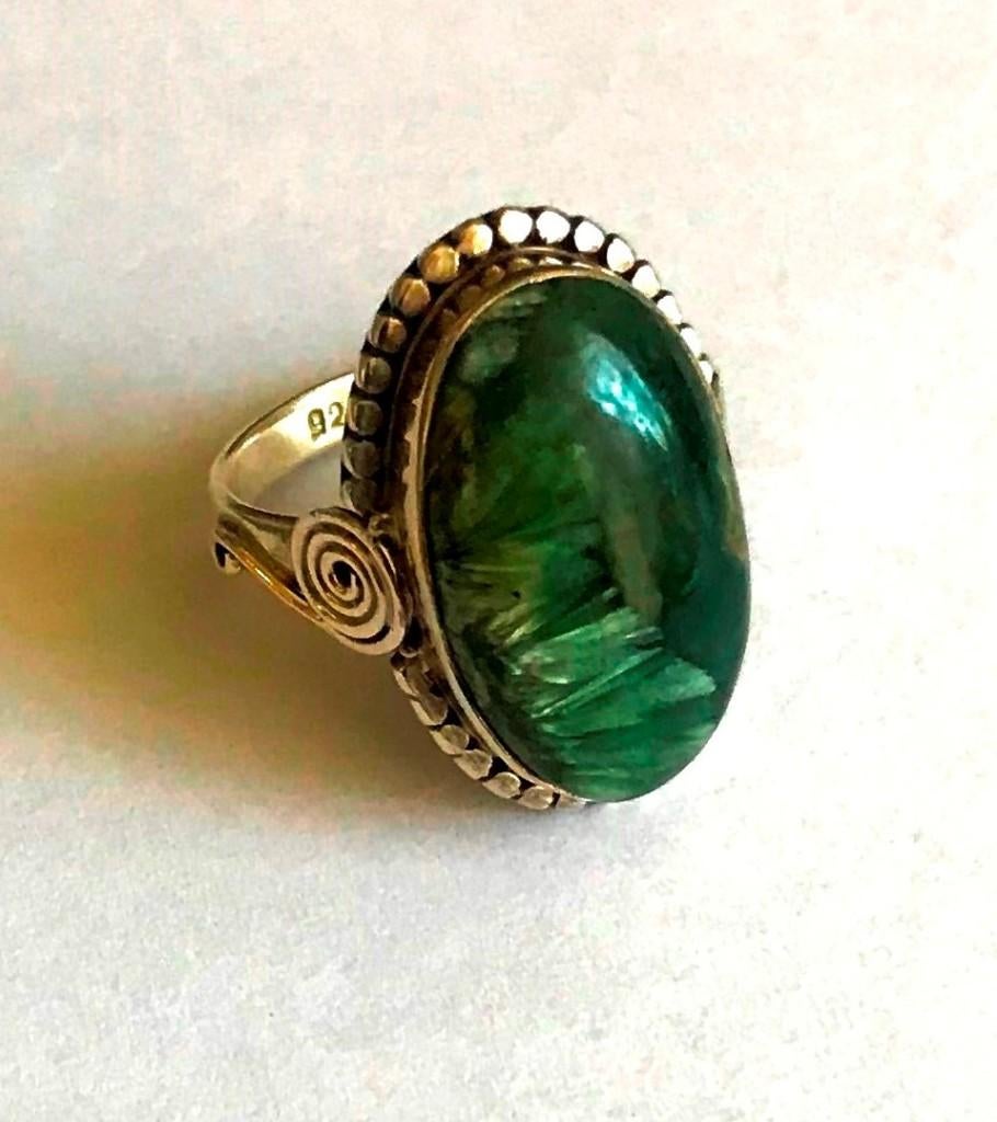 Prachtige 925 zilveren Serafiniet RING, maat 17,5, Sieraden, Tassen en Uiterlijk, Verzenden, Zo goed als nieuw, 17 tot 18, Dame of Heer
