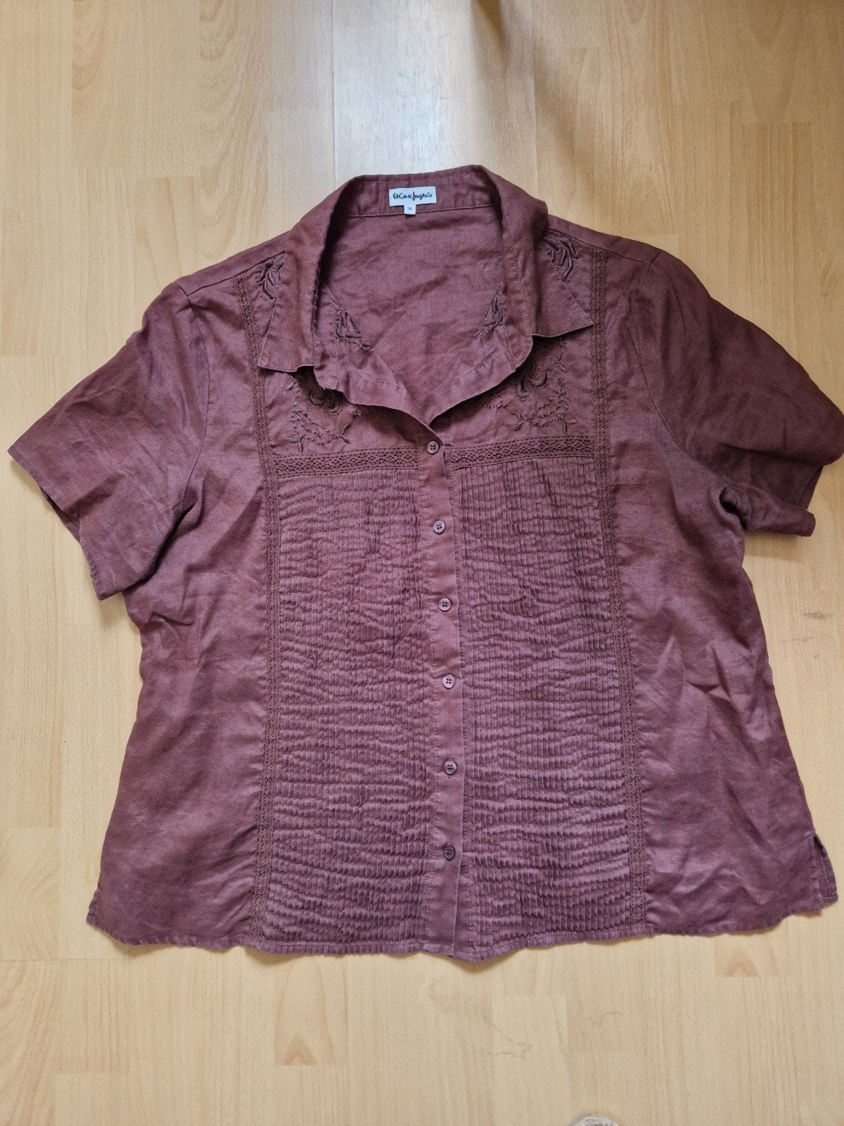 leuk linnen bloesje, Bruin, Maat 46/48 (XL) of groter, El corte ingles, Ophalen of Verzenden