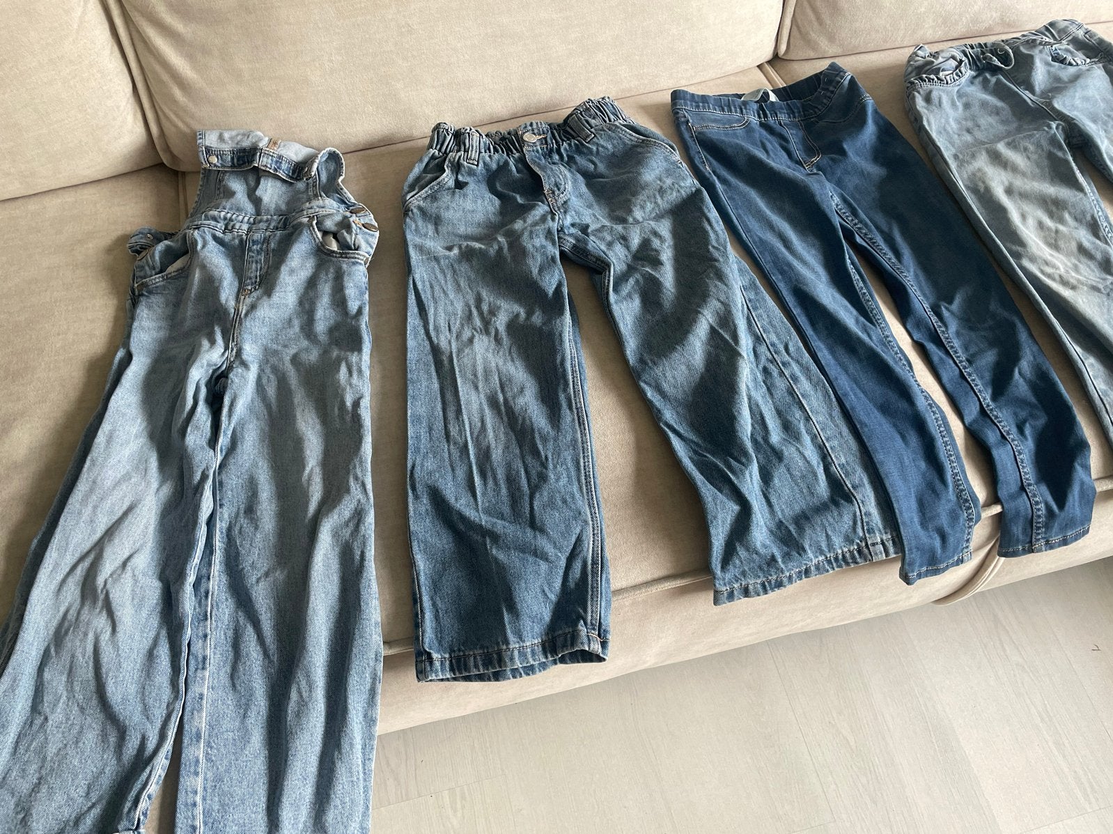 Partij van 4 spijkerbroeken maat 116, Ophalen, Gebruikt, Meisje, Broek