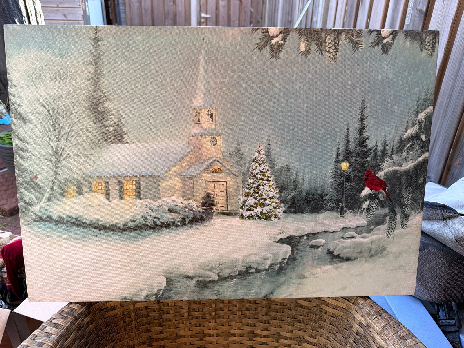 Schilderij met licht kerst Intratuin, Ophalen of Verzenden