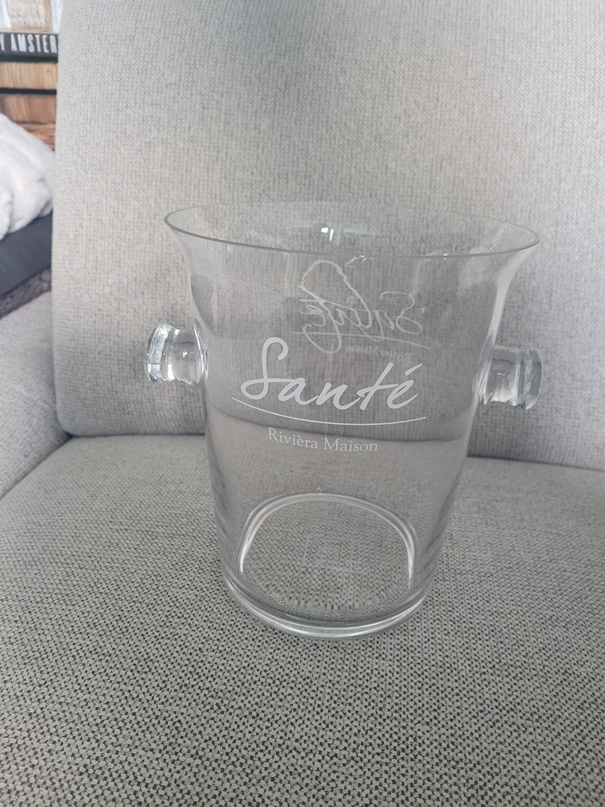 Te koop: glazen wijnkoeler santé/salute Rivièra Maison, Ophalen of Verzenden, Zo goed als nieuw, Riviera Maison, Glas