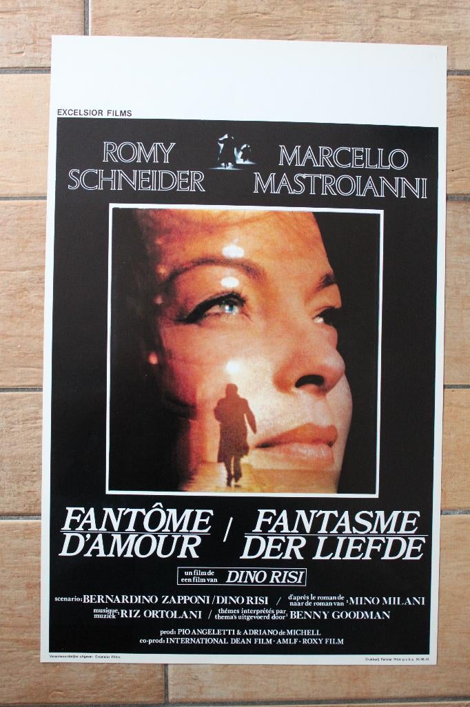 filmaffiche Romy Schneider Fantome d'amour filmposter, Rechthoekig Staand, Ophalen of Verzenden, Zo goed als nieuw, A1 t/m A3