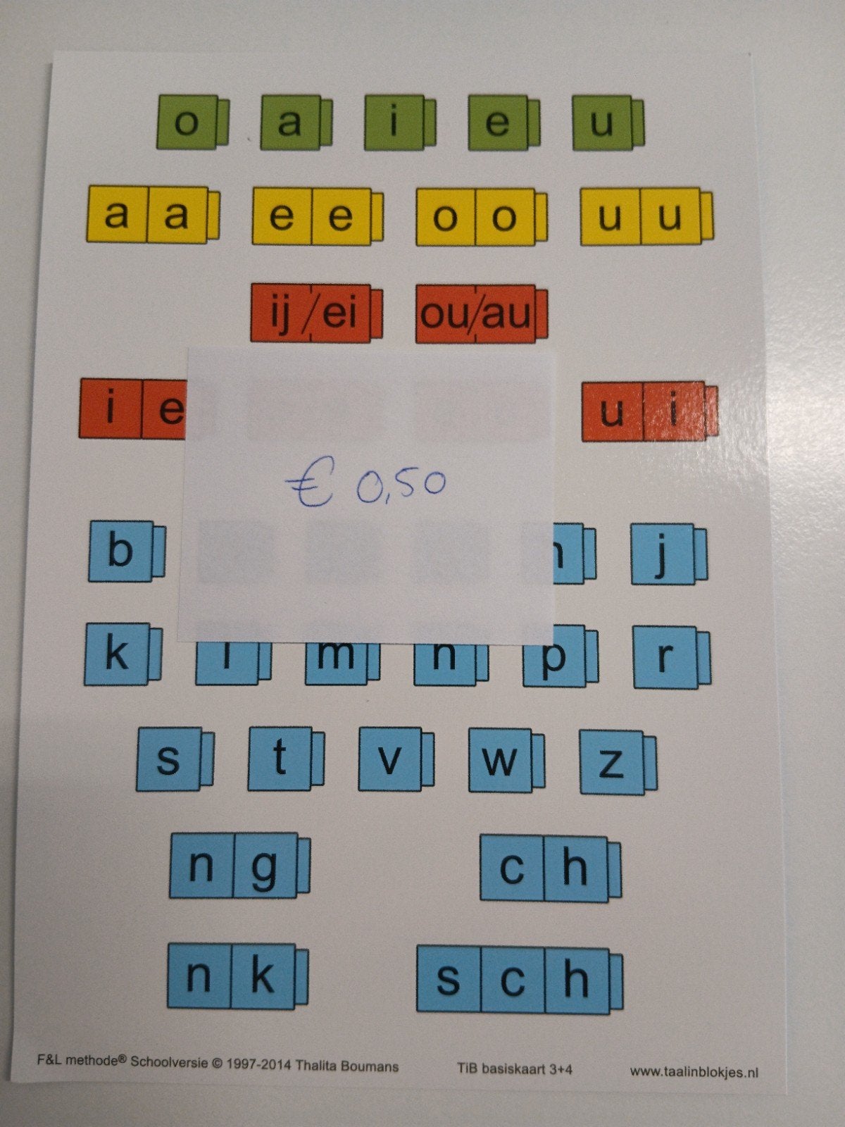 F&L methode Taal In Blokjes basiskaart 3+4, Boeken, Schoolboeken, Verzenden, Thalita Boumans, Zo goed als nieuw, Nederlands