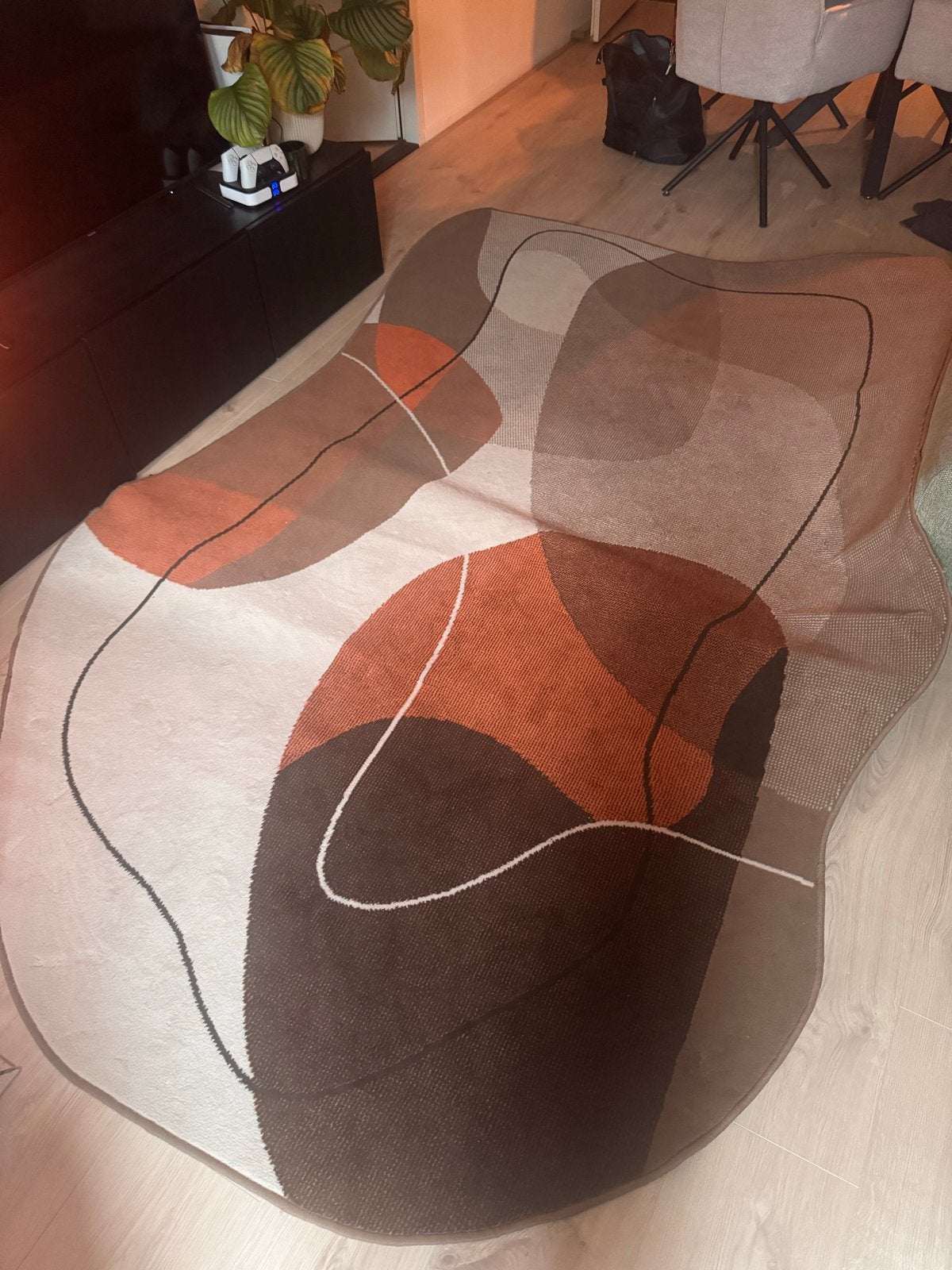 Modern Vloerkleed Tapeso Ease 200x300 cm - Abstract Design, Ophalen, Bruin, Zo goed als nieuw, 200 cm of meer