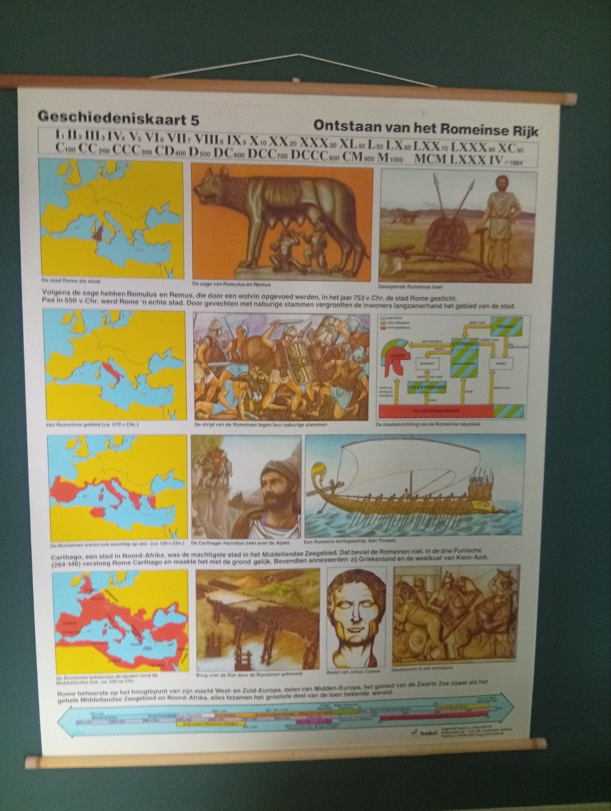 schoolplaat Ontstaan van het Romeinse Rijk, Ophalen of Verzenden, Geschiedenis