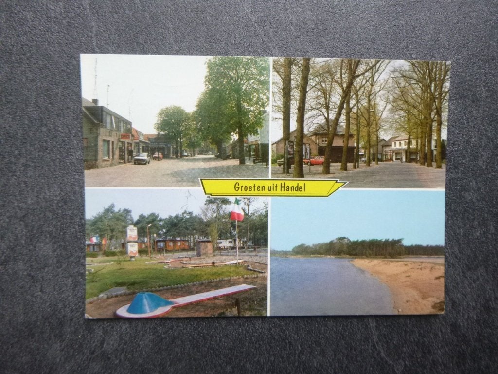 Handel, groeten uit, midgetgolf/auto 1980, Verzenden, 1980 tot heden, Gelopen, Noord-Brabant