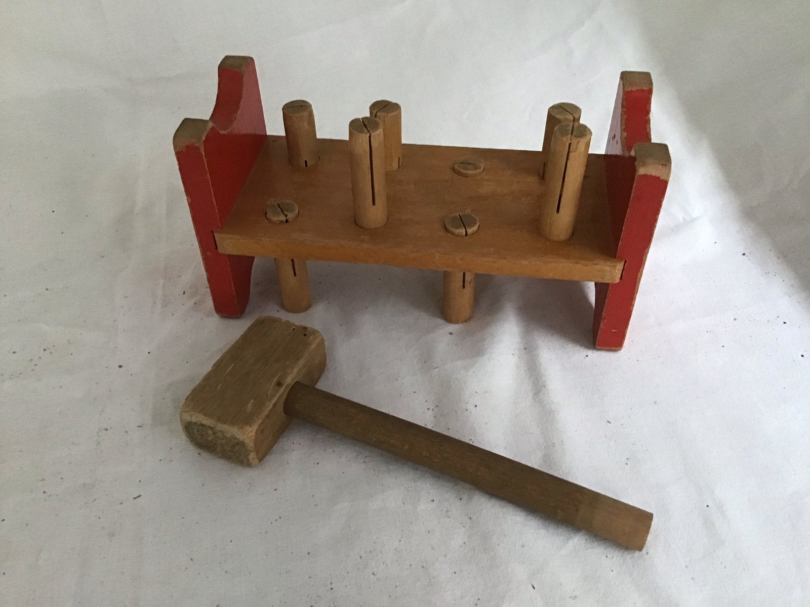 Vintage houten hamertje-tik speelgoed, Ophalen of Verzenden, Gebruikt, Overige typen
