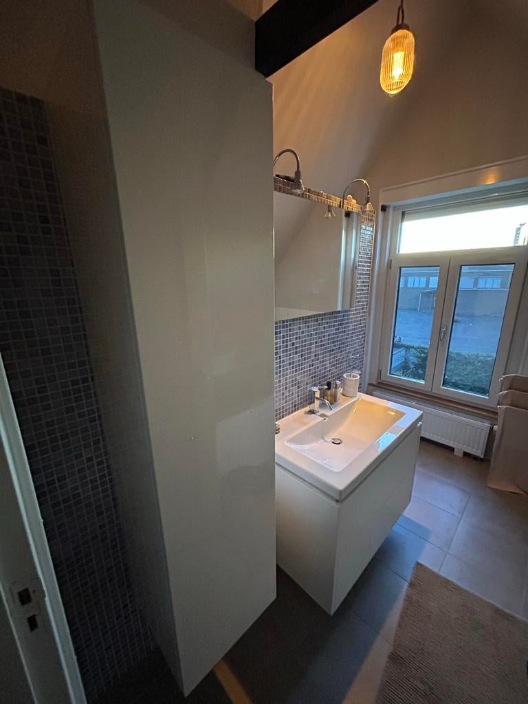 Wastafelmeubel met wasbak, kraan en kast
