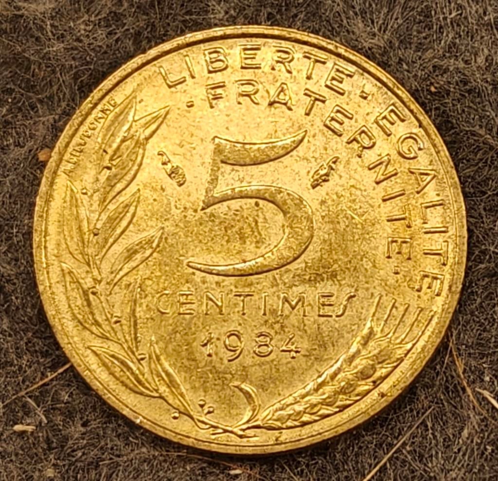 5 Franse cent munt uit 1984, Ophalen, Frankrijk, Losse munt
