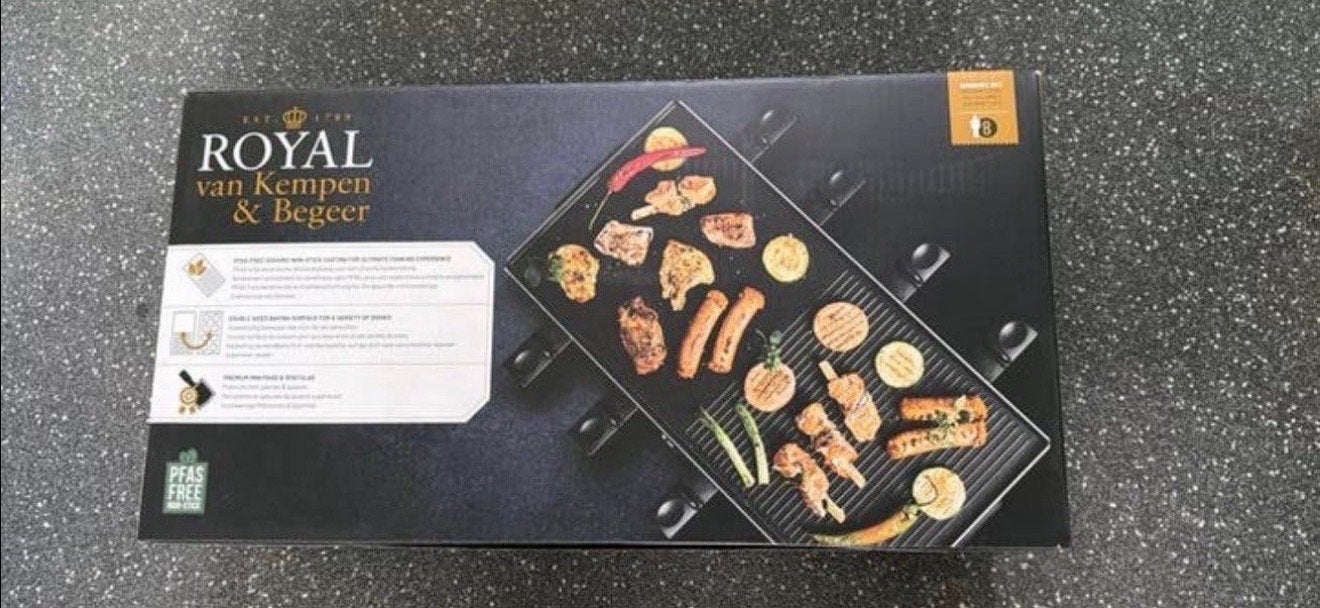 Royal van Kempen & Begeer Grillplaat Raclette, Ophalen, Nieuw, 4 t/m 7 personen