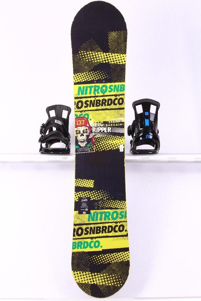 137 kinder snowboard NITRO RIPPER, Black/yellow, FLAT, Ophalen of Verzenden, Gebruikt, Board