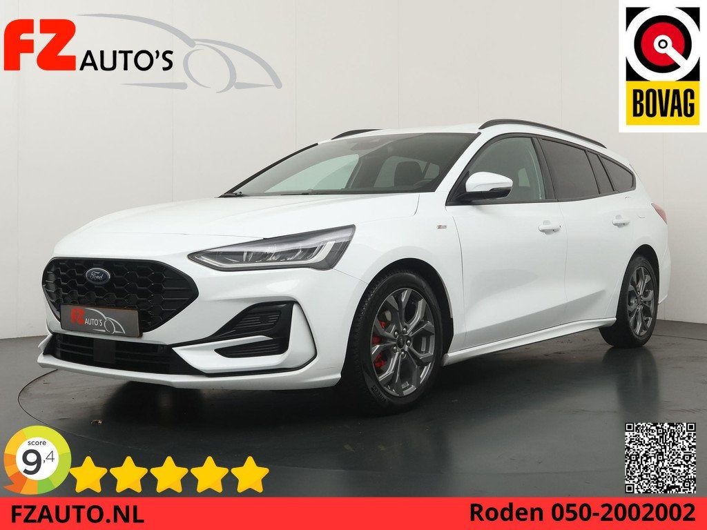Ford Focus Wagon 1.0 EcoBoost Hybrid ST Line X - Automaat -, Auto's, Ford, Stof, Gebruikt, Euro 6, Wit