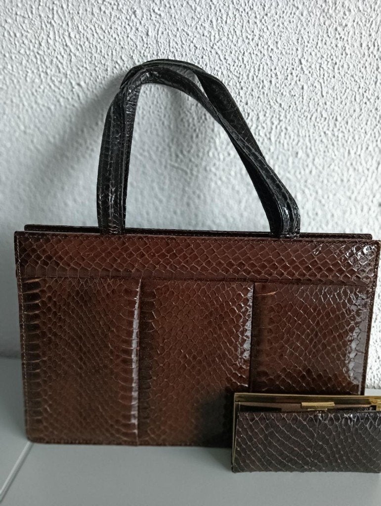 Bruine tas van krokodillenleer, Sieraden, Tassen en Uiterlijk, Ophalen of Verzenden, Zo goed als nieuw, Bruin, Handtas