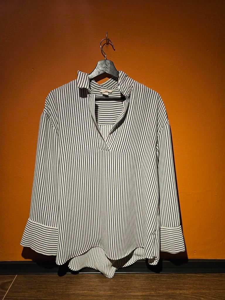 H&M zwart/wit maat S gestreepte blouse, H&M, Wit, Ophalen of Verzenden, Maat 36 (S)