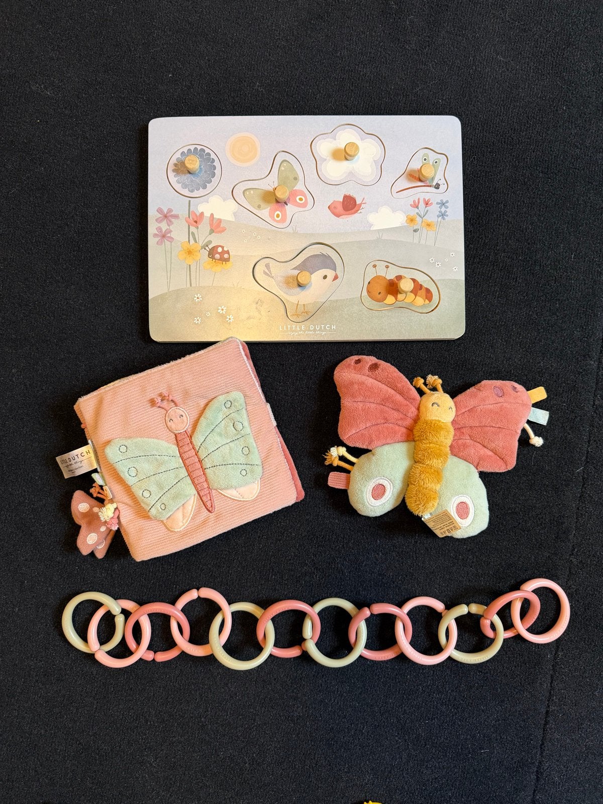 Little Dutch Vlinder Speelgoed Set: Puzzel, Boekje, Knuffel, Ophalen, Zo goed als nieuw, Overige typen