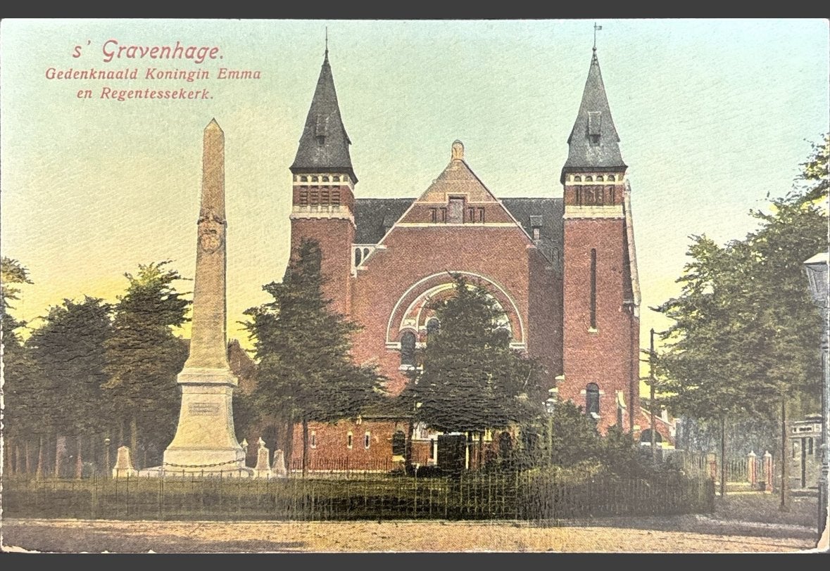 S’ Gravenhage, gedenknaald en regentessekerk, Verzenden, 1920 tot 1940, Ongelopen, Zuid-Holland